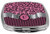 Rikki Knight Compact Mirror, Letter v Initial Light Pink Leopard Stripes Monogram