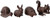 Esschert Design Cast Iron Animals, Large, Set of 4