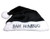 Bah Humbug Black Plush Santa Hat w Furry White Trim, Adult Size (22.5" cir)