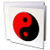 3dRose Black N Red Ying Yang Greeting Cards, Set of 6 (gc_80454_1)