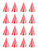 Beistle 60323 16 Piece Packaged Striped Cone Hats, 6.5", Red/White