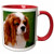3dRose 980_5"Cavalier King Charles Spaniels Ceramic Mug, 11 oz, Red/White