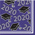 Creative Converting 343307 Class of 2020 Purple Grad Beverage Napkins, 5"