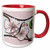3dRose 102767_5 Cherry Blossom Flower Monogram Initial S Ceramic Mug, 11oz, Red/White