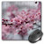 3dRose Cherry Blossom Flowers with Wood Look Mouse Pad, 8" x 8" (mp_183249_1)