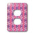 3dRose lsp_39727_6 Cherry Mocha Pink Flowers on Purple Stripes Light Switch Cover
