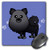 3dRose LLC 8 x 8 x 0.25 Inches Cute Black Pomeranian Blue with Paw Prints Mouse Pad (mp_10829_1)
