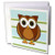 3dRose Cute Brown Owl Blue Green Stripe - Greeting Cards, 6 x 6 inches, set of 12 (gc_28537_2)