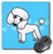 3dRose LLC 8 x 8 x 0.25 Inches Cute White Poodle Blue Paw Print Background Mouse Pad (mp_13768_1)