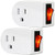 ANKO Grounded Outlet Adapter, ETL Listed Wall Tap Adapter with Red Indicator On/Off Power Switch (2 PACK)