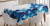 Ambesonne Abstract Tablecloth, Modern Geometrical Circled Pattern with White Background Artwork, Dining Room Kitchen Rectangular Table Cover, 52" X 70", Blue White