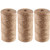 3pcs Natural Jute Twine String Rolls 1000 Feet(328 feet Each) 2mm for Artworks and Crafts,Gift Wrapping,Picture Display and Gardening.