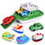 FunLittleToy Toy Boat Bath Toys for Toddlers with 4 Cars Toys and 4 Bath Boats Squirters