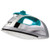 Sunbeam Steam Master 1400 Watt Large-size Anti-Drip Non-Stick Stainless Steel Soleplate Iron with Variable Steam control and 8' Retractable Cord, Chrome/Teal, GCSBSP-201-000