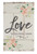 P. Graham Dunn Love Spoken Here Peach Floral Whitewash 10.5 x 17 Wood Barn Door Wall Plaque