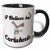 3dRose 104961_4"I Believe In Cartwheels Two Tone Mug, 11 oz, Black/White