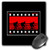 3dRose LLC 8 x 8 x 0.25 Inches Mouse Pad, Film Strip of Bicycle Riders Against A Red Background (mp_154748_1)