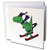 Funny Green Trex Dinosaur on Snow Skis - Greeting Cards, 6 x 6 inches, set of 12 (gc_200135_2)