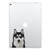 FINCIBO 5 x 5 inch Cute Black Siberian Husky Dog Removable Vinyl Decal Stickers for iPad MacBook Laptop (Or Any Flat Surface)