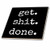 3dRose Get Shit Done White Lettering on A Black Background - Ceramic Tile, 4-Inch (ct_213309_1)