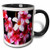 3dRose 62165_4 Hawaiian Fuchsia Colored Plumeria Flowers Ceramic Mug, 11oz, Black/White