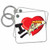 3dRose I Love Pizza Key Chains, 2.25" x 2.25", Set of 2 (kc_204529_1)