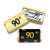 90th Birthday Party Mini Candy Bar Wrappers - Black and Gold - 45 Stickers
