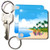 3dRose Image of Palm Tree Island with Hawaiian Flower Surf Boards Key Chains, Set of 2 (kc_174507_1)