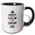 3dRose 157715_4 Keep Calm And Drum On Mug, 11 oz, Black