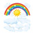 HERRA Sparkling Rainbow Wall Decal Cloud Wall Sticker Home Decor Peel and Stick Removable Rainbow Cloud Wall Stickers Wall Mural for Kids Nursery Bedroom Living Room