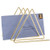 MyGift 3-Slot Desktop Triangular Brass Tone Wire Metal Magazine/File Sorter