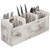 MyGift 3-Compartment Vintage Whitewashed Wood Utensil Holder