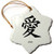 3dRose orn_55722_1 Love Kanji Art Japanese Words Languages Snowflake Decorative Hanging Ornament, Porcelain, 3-Inch
