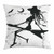 Ambesonne Music Throw Pillow Cushion Cover, Witch Flying on Electric Guitar Notes Bat Halloween Illustration, Decorative Square Accent Pillow Case, 16" X 16", Black White