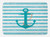 Ambesonne Teal Bath Mat, Ship Anchor Chain Marine Life Inspired with Lines Background Ocean Sailing, Plush Bathroom Decor Mat with Non Slip Backing, 29.5" X 17.5", Teal Turquoise White