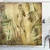 Ambesonne Italy Shower Curtain, Florence Art Collage Michelangelo David Renaissance, Cloth Fabric Bathroom Decor Set with Hooks, 70" Long, Pale Orange