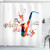 Ambesonne Music Shower Curtain, Colorful Saxophone Design with Butterflies and Sheet Music Creative Illustration, Cloth Fabric Bathroom Decor Set with Hooks, 70" Long, Multicolor