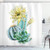 Ambesonne Cactus Shower Curtain, Vector Image with Watercolored Cactus with Spikes and Alluring Flowers Print, Cloth Fabric Bathroom Decor Set with Hooks, 84" Long Extra, Blue and White