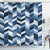 Ambesonne Navy Shower Curtain, Soft Pastel Toned Modern Herringbone Pattern with Zigzag Twisty Stripes Image, Cloth Fabric Bathroom Decor Set with Hooks, 84" Long Extra, Slate Blue