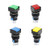 Baomain 16mm Push Button Switch Latching Square Cap LED Lamp Red Yellow Blue Green Light DC 12V SPDT 5 Pin 4 Pack
