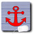 3Drose LLC 8 X 8 X 0.25 Inches Mouse Pad, Nautical Blue N White Stripes with Red Anchor (Mp_109170_1)