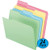 1InTheOffice Assorted Colors File Folders Top-Tab File Folders, 3 Tab, 5 Assorted Pastel Colors, Letter Size, 24/Pack