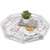 MyGift Whitewashed Wood Octagonal Serving Tray with Cutout Handles