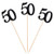 Pack of 10 Black Glitter 50th Birthday Centerpiece Sticks Number 50 Table Topper Age Letter Decorations