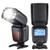 Powerextra Flash Speedlite with LCD Display, GN38 Off-Camera Zoom Flash for Canon Nikon Pentax Panasonic Olympus and Sony DSLR Camera, Digital Cameras with Standard Hot Shoe
