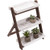 MyGift 3-Tier Vintage White/Burnt Brown Wood Freestanding Display Shelves