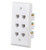 DCFun Ethernet Wall Plate, RJ45 CAT6 Punch Down Termination Network Keystone Jack Inserts Connector for Wallplate - 6 Ports