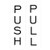 Basic Vertical Push Pull Door Sign (White) - Small