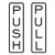 All Quality Classic Vertical Push Pull Door Sign (White) - Small