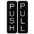 Basic Vertical Push Pull Door Sign (Black/Silver) - Medium